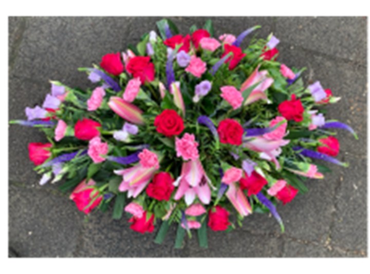 Langwerpige Rouwdecoratie Roze/Paars