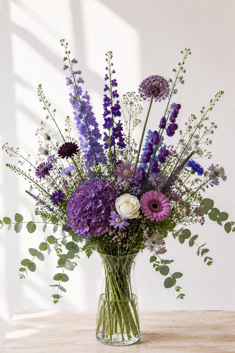 Plukboeket Blauw/Wit/Paars