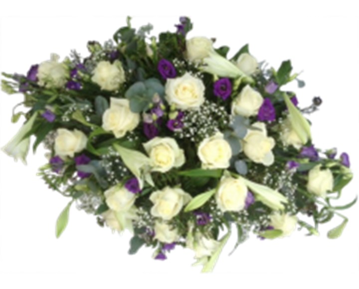 Rouwdecoratie Blauw/Wit