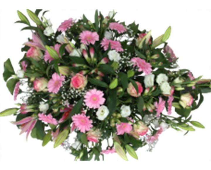 Rouwdecoratie Roze/Wit